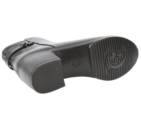 Ghete casual, dama, FORMAZIONE, 1583-210 negru, piele naturala, cu toc